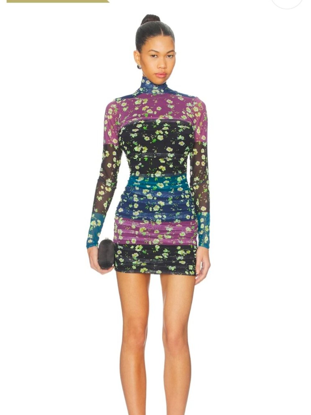 AFRM Lavinia Long Sleeve Mock Neck Mini Dress Size XL